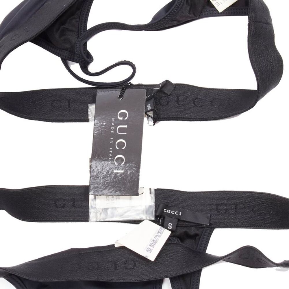 GUCCI Tom Ford Vintage black GG logo thong bottom 2-pc bikini swim set S - Picture 9 of 10